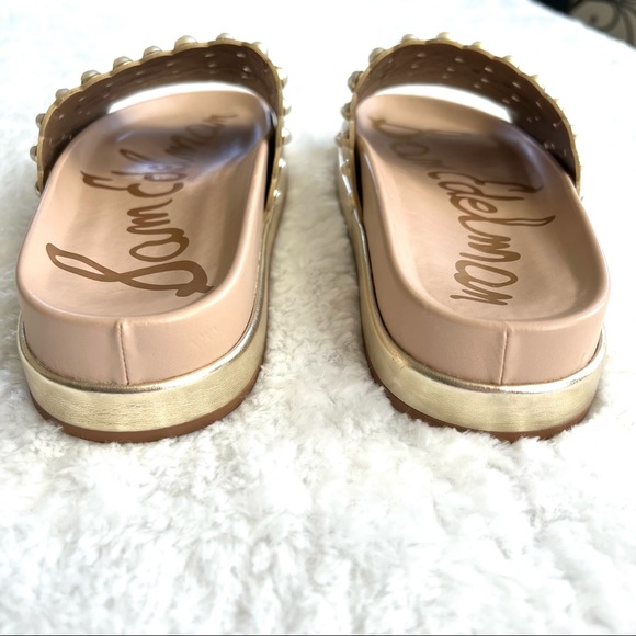 Sam Edelman Sera Slide Jute Metallic Leather Slip On Sandal - Picture 10 of 16